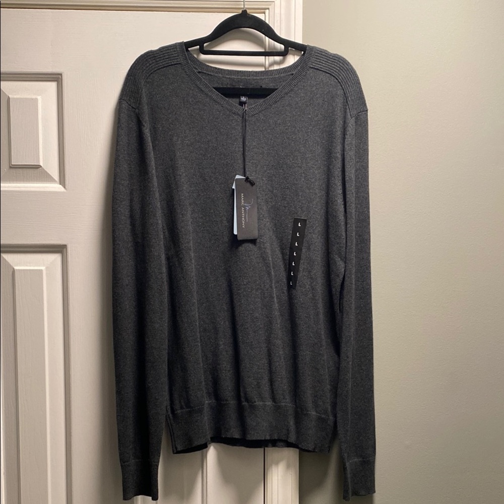Marc Anthony Gray V-Neck Sweater